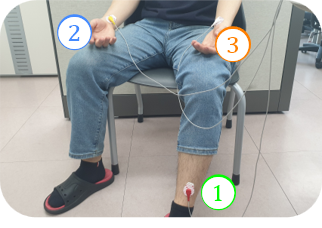 ECG 측정 예시 — 전극 부착 위치